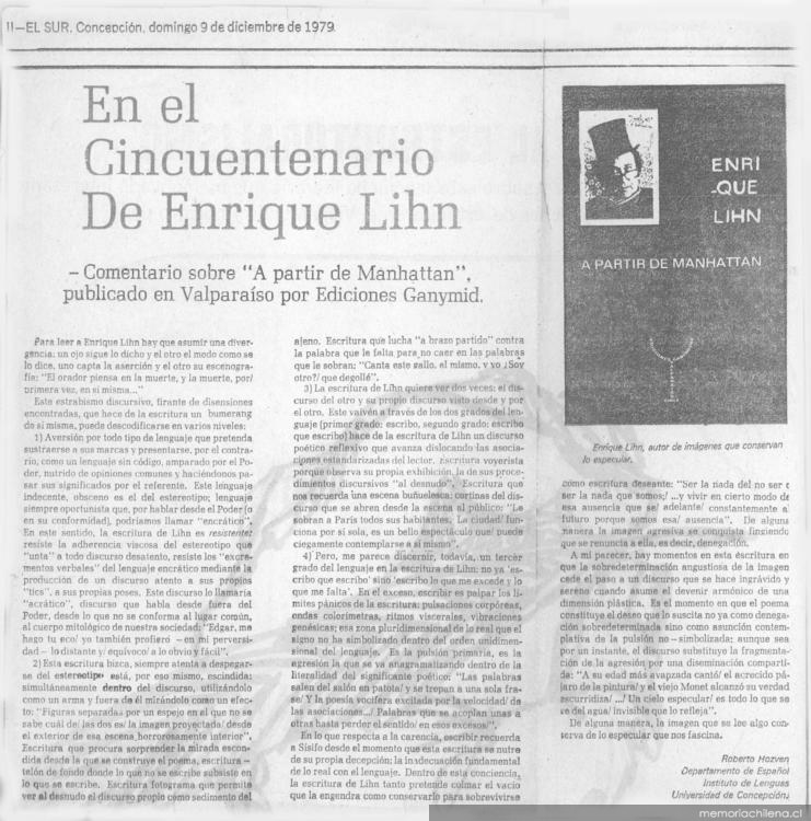 En el cincuentenario de Enrique Lihn