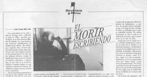 El morir escribiendo