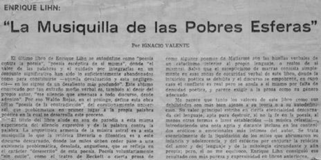 La musiquilla de las pobres esferas
