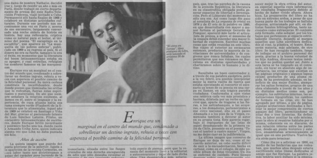 Enrique Lihn, líneas para un prólogo