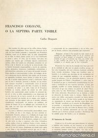 Francisco Coloane, o la séptima parte visible