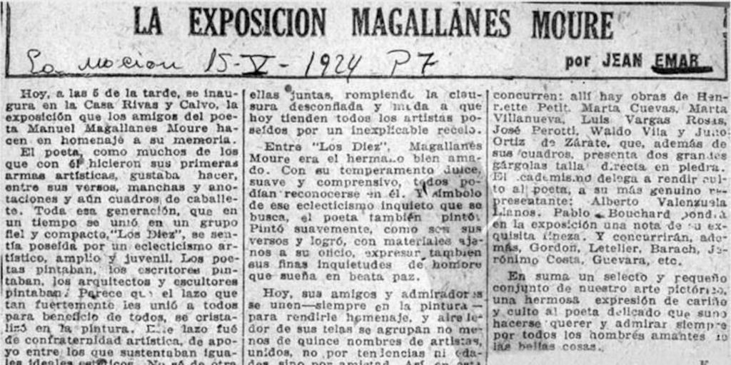 La exposición Magallanes Moure