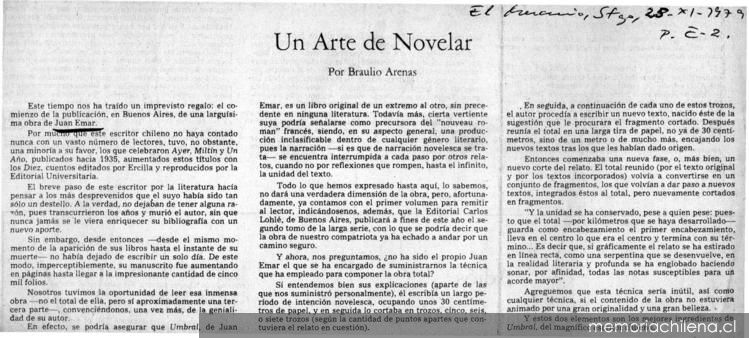 Un arte de novelar