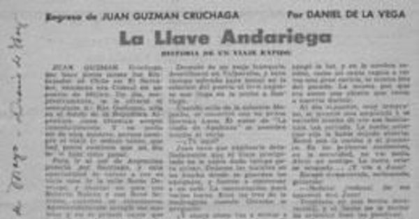 La llave andariega : historia de un viaje rápido