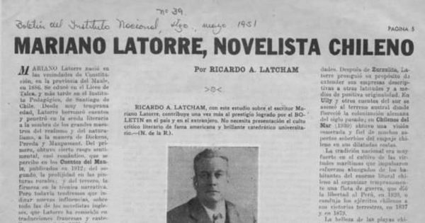 Mariano Latorre, novelista chileno