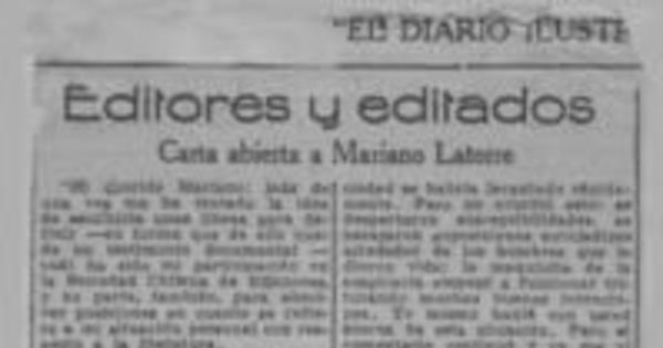 Carta abierta a Mariano Latorre