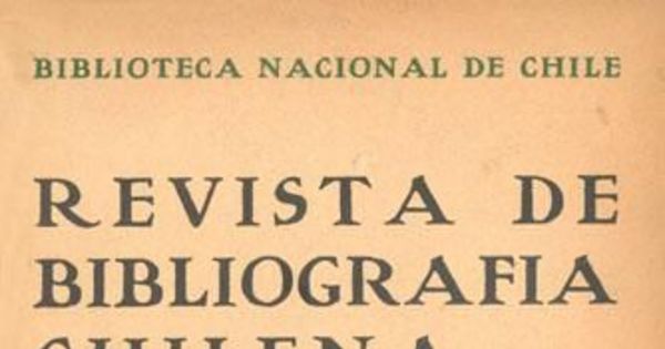 Revista de bibliografía chilena