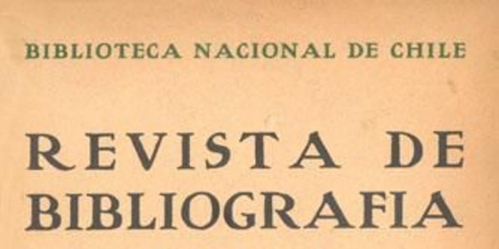 Revista de bibliografía chilena