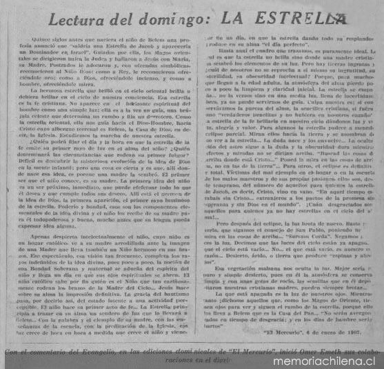 Lectura del domingo: La Estrella