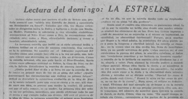 Lectura del domingo: La Estrella