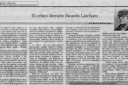 El crítico literario Ricardo Latcham