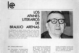 Los afanes literarios de Braulio Arenas