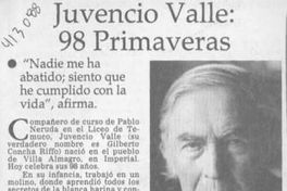 Juvencio Valle, 98 primaveras