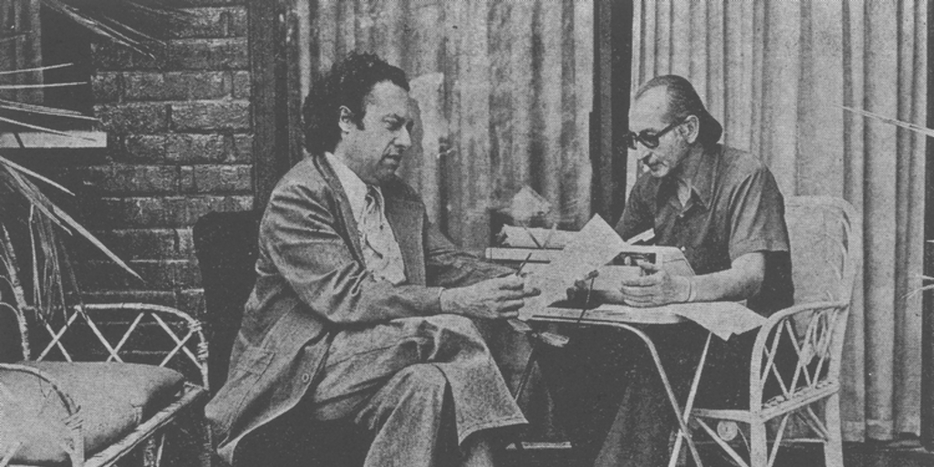 Enrique Lihn junto a Pedro Lastra