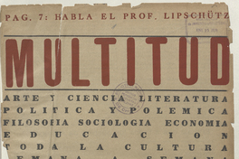 Portada de Multitud: año 1, número 1, enero de 1939