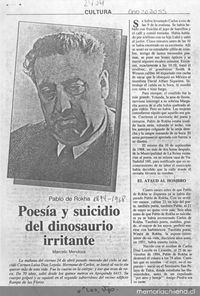 Poesía y suicidio del dinosaurio irritante