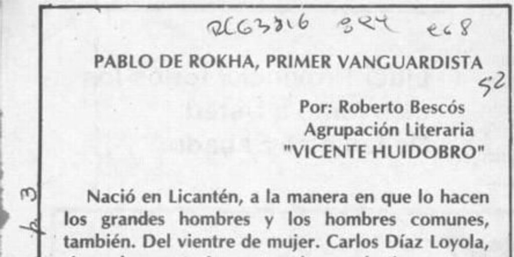 Pablo de Rokha, primer vanguardista