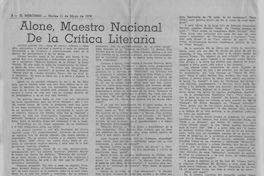 Alone, maestro nacional de la crítica literaria