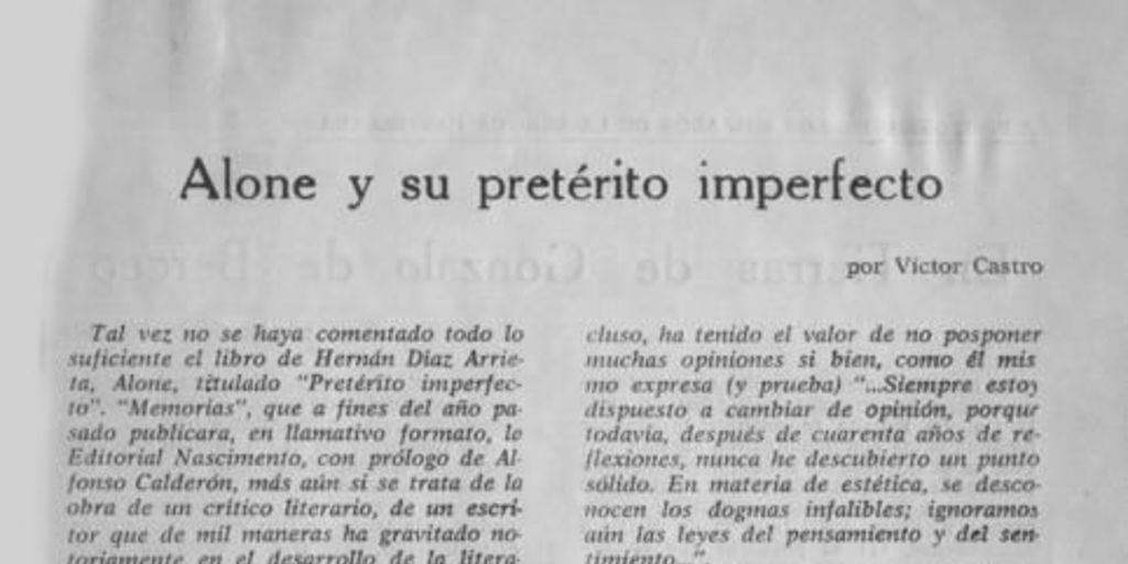 Alone y su pretérito imperfecto