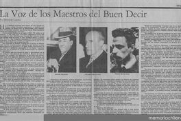 La voz de los maestros del Buen Decir