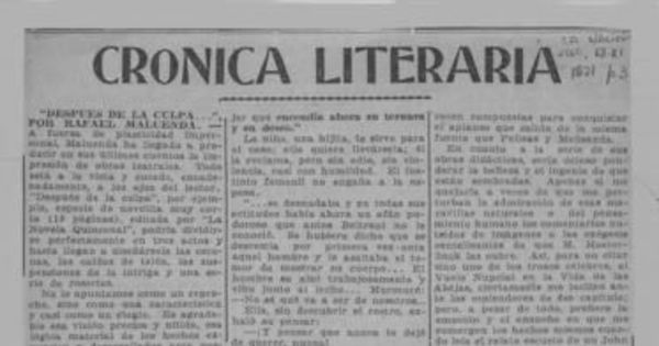 Crónica Literaria