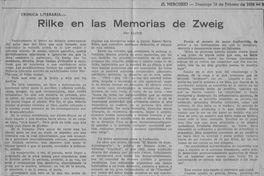 Rilke en las memorias de Zweig