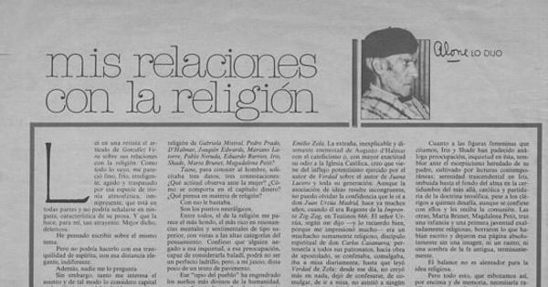Mis relaciones con la religión