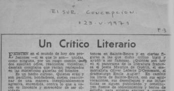 Un crítico literario