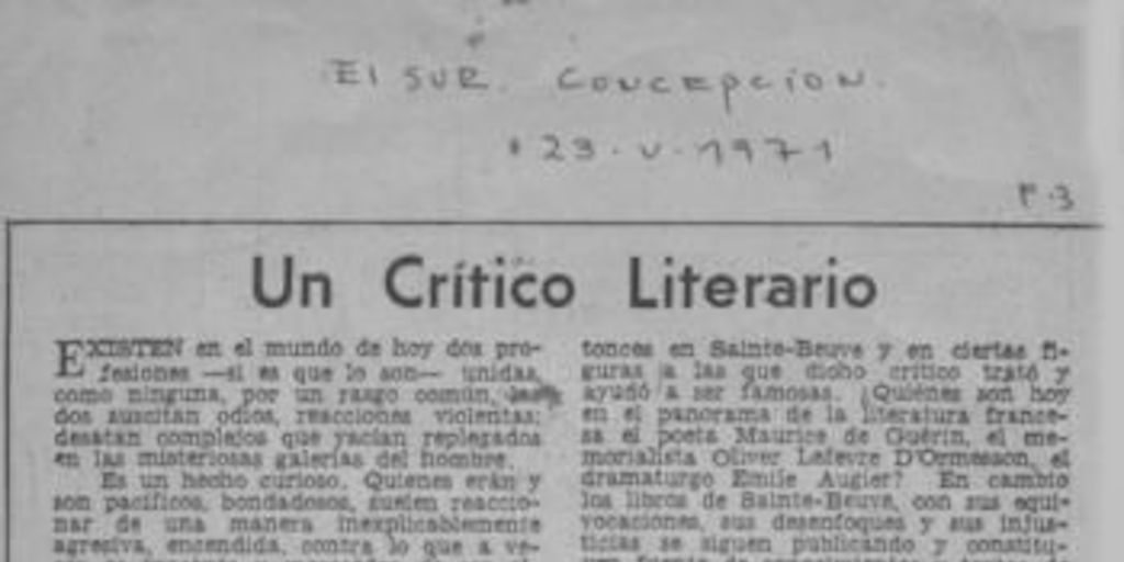 Un crítico literario