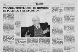 Volodia Teitelboim, el hombre, el político y el escritor