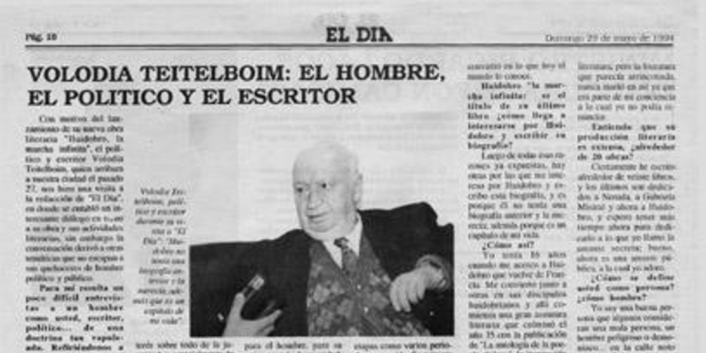 Volodia Teitelboim, el hombre, el político y el escritor