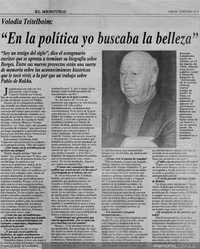 En la política yo buscaba belleza