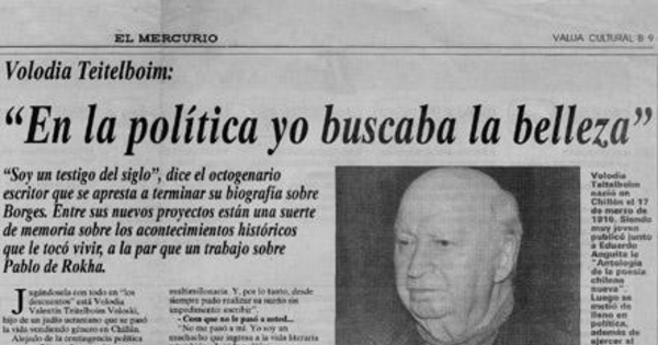 En la política yo buscaba belleza