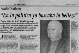 En la política yo buscaba belleza