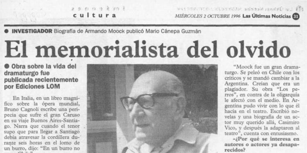 El memorialista del olvido