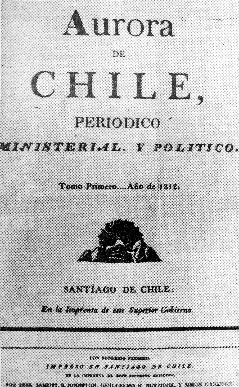 La Aurora de Chile, el primer periódico nacional