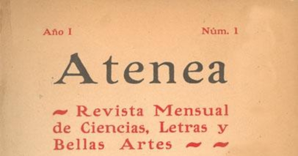 Portada de la primera Atenea que se publicó