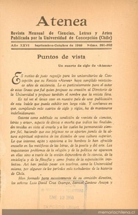 Puntos de vista : un cuarto de siglo de Atenea ; Atenea al servicio de la cultura