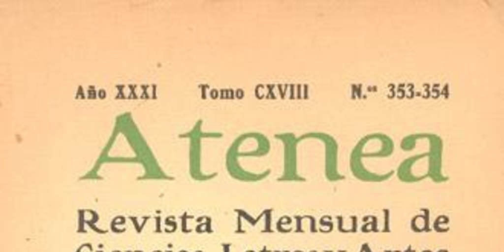 Atenea : revista de Ciencias, Letras y Artes nº 353-354