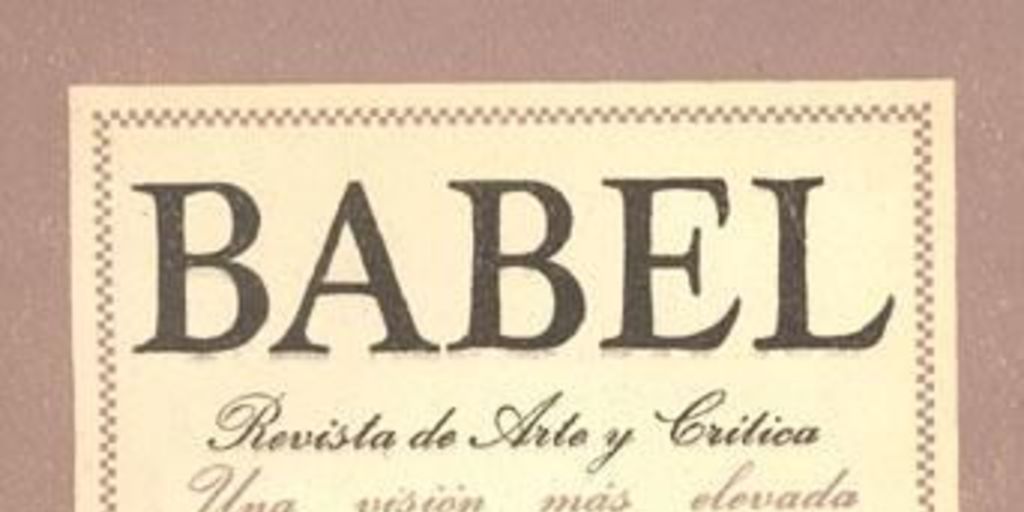 Babel: revista de arte y crítica : número 19, enero-febrero 1944