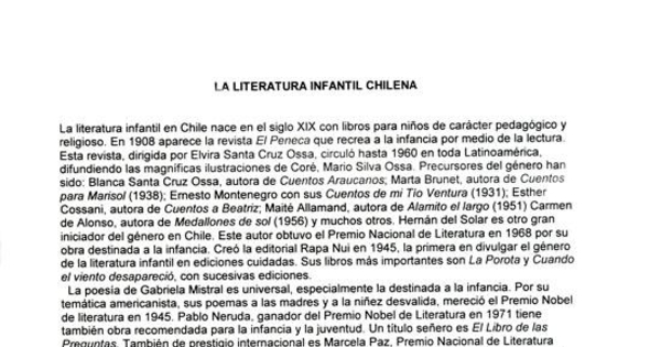 La literatura infantil chilena