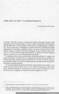 Jaime Laso, El cepo y la generación del 50