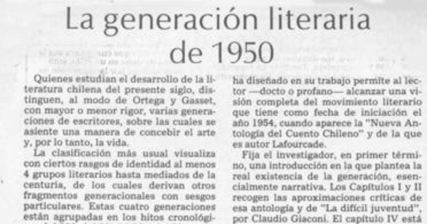 La generación literaria de 1950