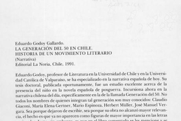 La generación del 50 en Chile : historia de un movimiento literario