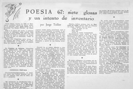 Poesía 67 : siete glosas y un intento de inventario