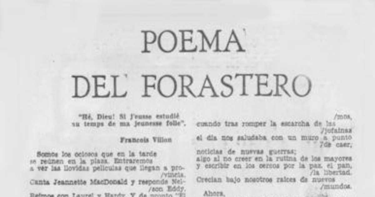 Poema del Forastero