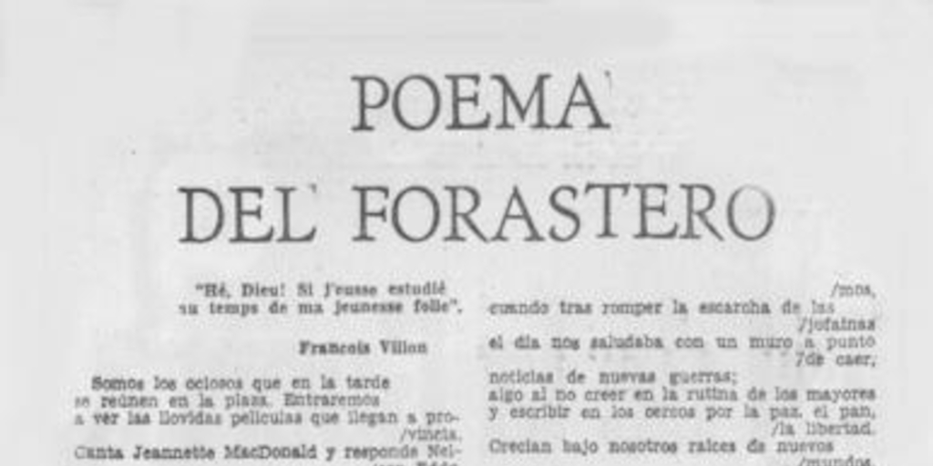 Poema del Forastero