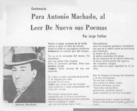 Para Antonio Machado : al leer de nuevo sus poemas