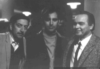 Jorge Teillier junto a Floridor Pérez y Edilberto Domarchi