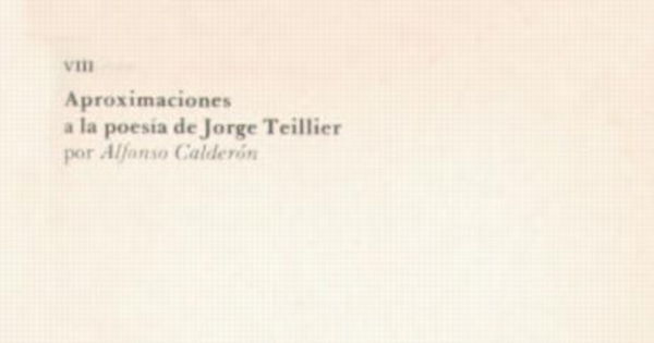 Aproximaciones a la poesía de Jorge Teillier